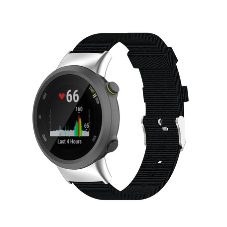 Nylon canvas bandje - Zwart - Garmin Forerunner 45 / 45S