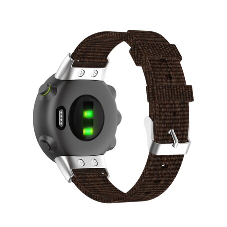 Nylon canvas bandje - Donkerbruin - Garmin Forerunner 45 / 45S