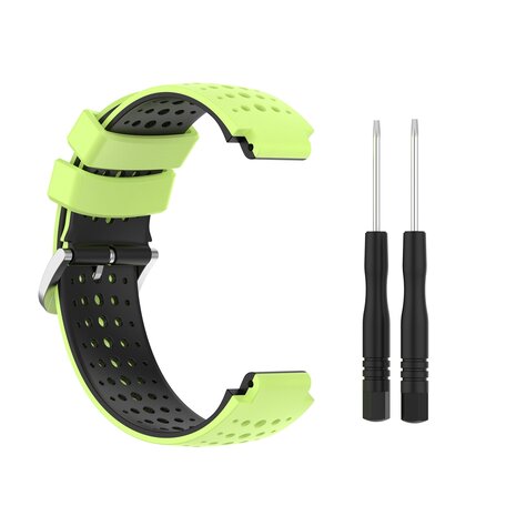 Siliconen Dot Pattern bandje - Groen + zwart - Garmin Forerunner 220 / 230 / 235 / 620 / 630 / 735 (XT)