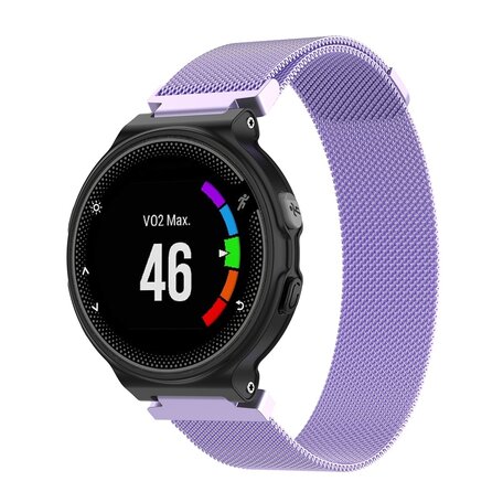 Garmin Forerunner 220 / 230 / 235 / 620 / 630 / 735 (XT) - Milanese bandje - Large - Paars