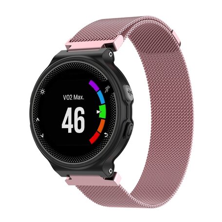 Garmin Forerunner 220 / 230 / 235 / 620 / 630 / 735 (XT) - Milanese bandje - Large - Rosé goud