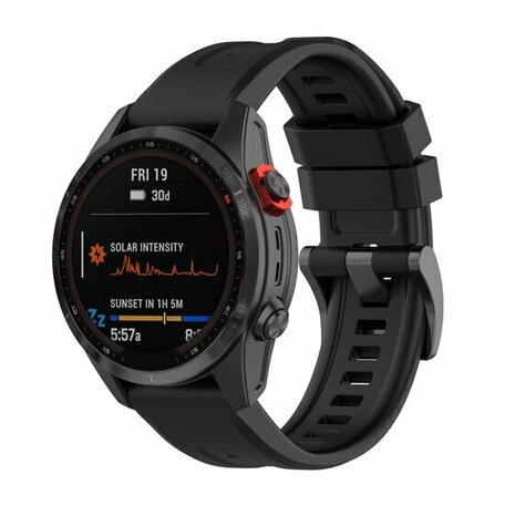 Siliconen sportbandje - Zwart - Garmin Forerunner 745 / 935 / 945 / 955 / 965