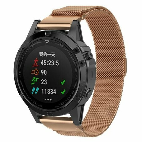 Milanese bandje - Rosé goud - Garmin Forerunner 745 / 935 / 945 / 955 / 965