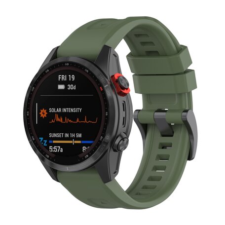 Siliconen sportbandje - Leger groen - Garmin Fenix 7X / 6X / 5X