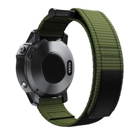 Nylon Loop bandje - Army Green - Garmin Fenix 7X / 6X / 5X