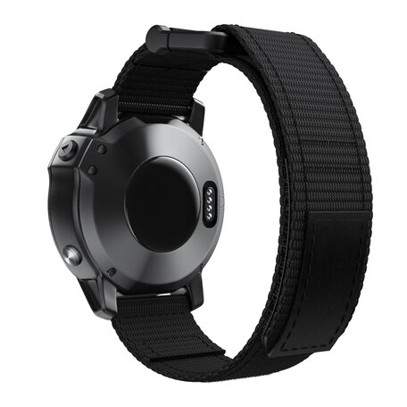 Nylon Loop bandje - Zwart - Garmin Fenix 7X / 6X / 5X