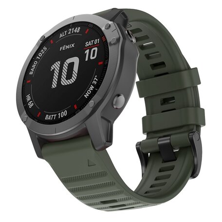 Siliconen bandje - Leger groen - Garmin Fenix 7X / 6X / 5X