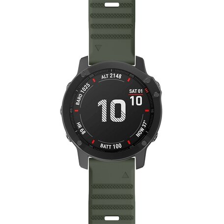 Siliconen bandje - Leger groen - Garmin Fenix 7X / 6X / 5X