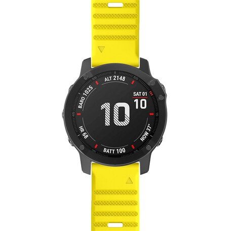 Siliconen bandje - Geel - Garmin Fenix 7X / 6X / 5X