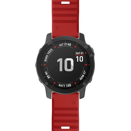 Siliconen bandje - Rood - Garmin Fenix 7X / 6X / 5X