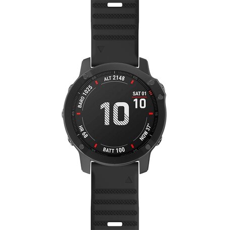 Siliconen bandje - Zwart - Garmin Fenix 7X / 6X / 5X