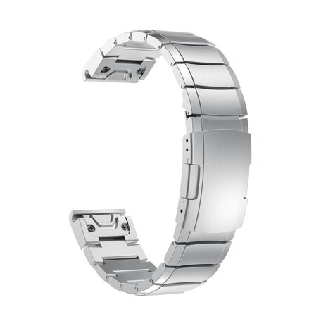 Stainless steel schakelband - Zilver - Garmin Fenix 7X / 6X / 5X