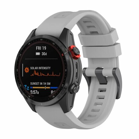 Siliconen sportbandje - Grijs - Garmin Fenix 7S / 6S / 5S & Instinct 2s