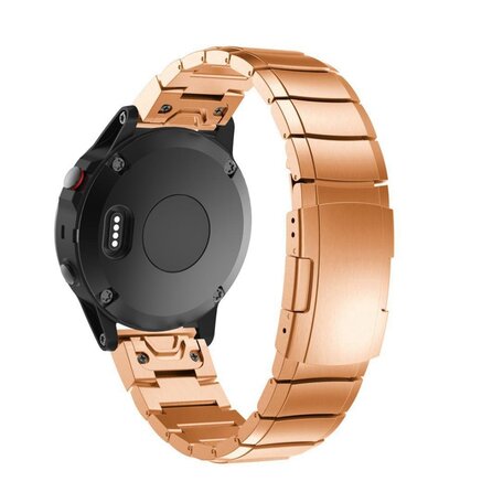 Stainless steel schakelband - Rosé goud - Garmin Fenix 7S / 6S / 5S & Instinct 2s