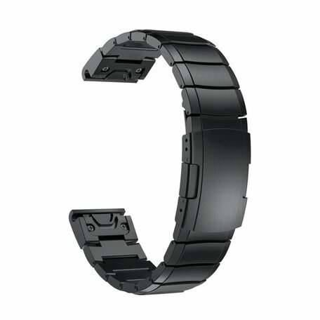 Stainless steel schakelband - Zwart - Garmin Fenix 7S / 6S / 5S & Instinct 2s