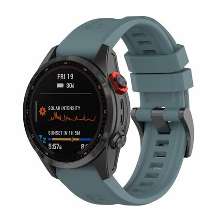 Siliconen sportbandje - Grijsblauw - Garmin Fenix 7 / 6 / 5