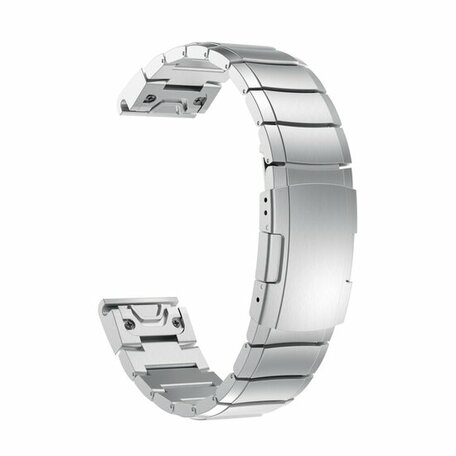 Stainless steel schakelband - Zilver - Garmin Fenix 7 / 6 / 5