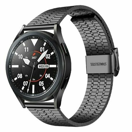 Garmin Venu / Sq / Sq2 / 2 plus - Stalen bandje - Zwart