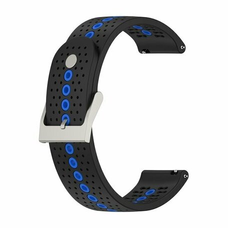 Garmin Venu / Sq / Sq2 / 2 plus - Dot Pattern bandje - Zwart met blauw