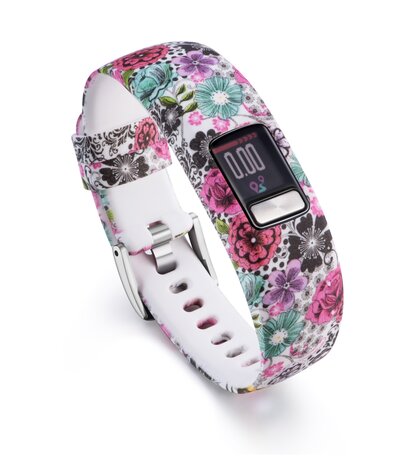 Siliconen sportbandje - Bloemenprint - Garmin Vivofit 4