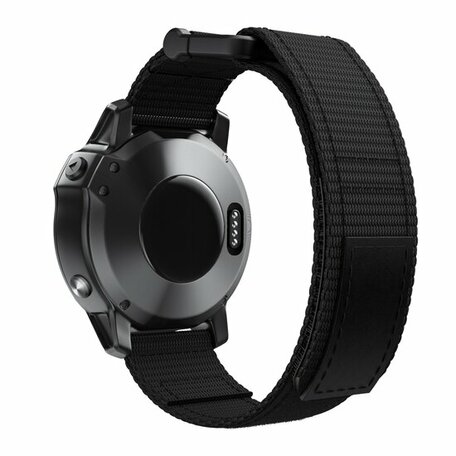 Nylon Loop bandje - Zwart - Garmin Quatix 7X / 6X & Tactix 7 (pro)