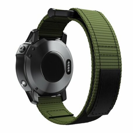 Nylon Loop bandje - Army Green - Garmin Quatix 7X / 6X & Tactix 7 (pro)