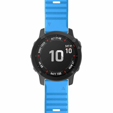 Siliconen bandje - Blauw - Garmin Quatix 7X / 6X & Tactix 7 (pro)