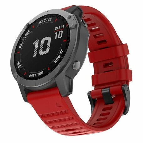 Siliconen bandje - Rood - Garmin Quatix 7X / 6X & Tactix 7 (pro)