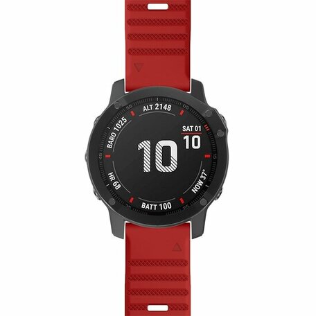 Siliconen bandje - Rood - Garmin Quatix 7X / 6X & Tactix 7 (pro)