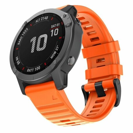 Siliconen bandje - Oranje - Garmin Quatix 7X / 6X & Tactix 7 (pro)