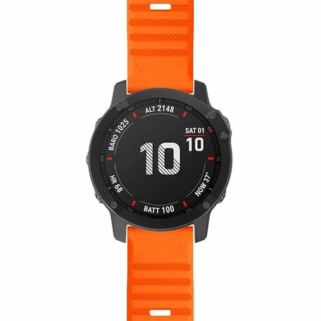 Siliconen bandje - Oranje - Garmin Quatix 7X / 6X & Tactix 7 (pro)