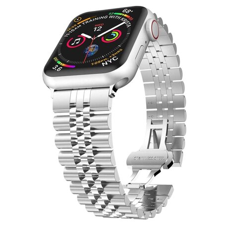 Metalen schakelband - Zilver - Geschikt voor Apple watch 42mm / 44mm / 45mm / 49mm