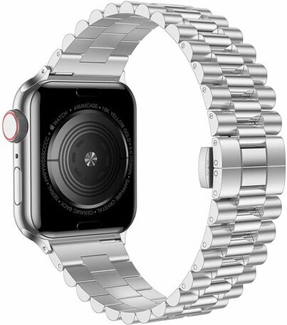 Metalen schakelband - Zilver - Geschikt voor Apple watch 42mm / 44mm / 45mm / 49mm