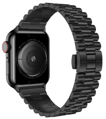 Metalen schakelband - Zwart - Geschikt voor Apple watch 38mm / 40mm / 41mm