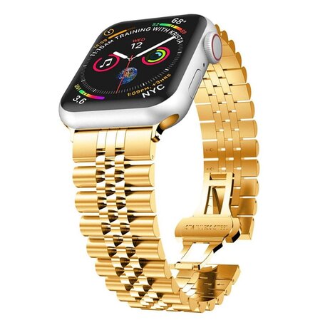 Metalen schakelband - Goud - Geschikt voor Apple watch 38mm / 40mm / 41mm