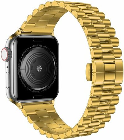 Metalen schakelband - Goud - Geschikt voor Apple watch 38mm / 40mm / 41mm