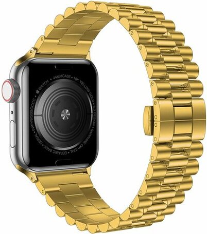 Metalen schakelband - Goud - Geschikt voor Apple watch 42mm / 44mm / 45mm / 49mm