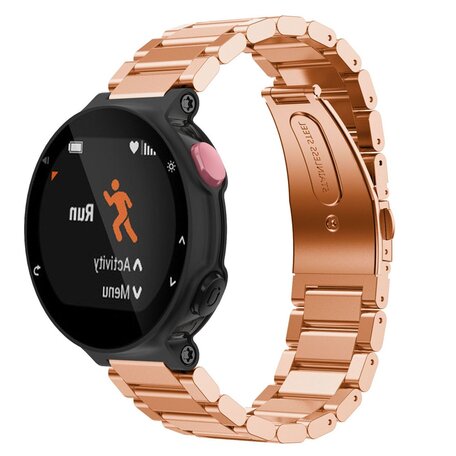 Stalen schakelband - Rosé goud - Garmin Forerunner 220 / 230 / 235 / 620 / 630 / 735 (XT)