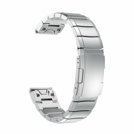 Stainless steel schakelband - Zilver - Garmin Quatix 7X / 6X & Tactix 7 (pro)