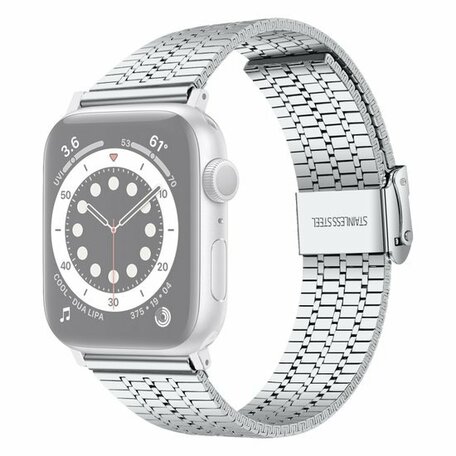 Metalen bandje - Zilver - Geschikt voor Apple watch 38mm / 40mm / 41mm