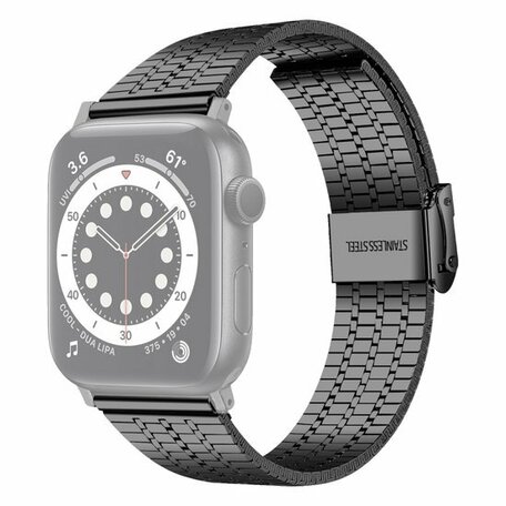 Metalen bandje - Zwart - Geschikt voor Apple watch 38mm / 40mm / 41mm