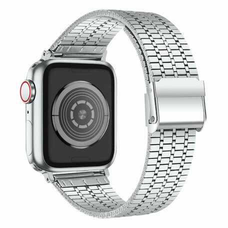 Metalen bandje - Zilver - Geschikt voor Apple watch 42mm / 44mm / 45mm / 49mm