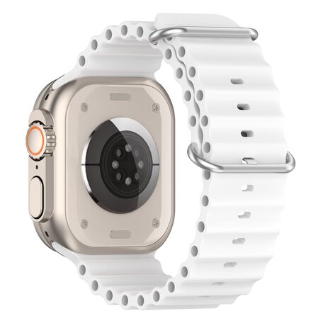 Ocean bandje - Wit - Geschikt voor Apple Watch 42mm / 44mm / 45mm / 49mm