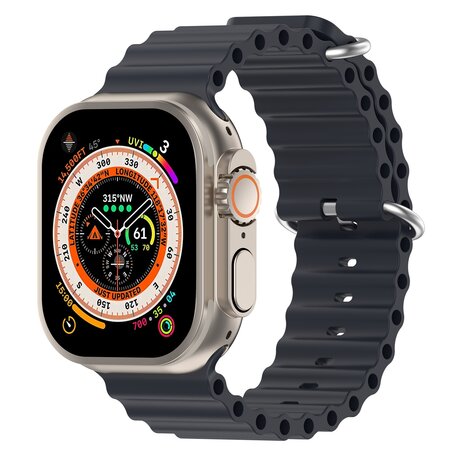 Ocean bandje - Donkerblauw - Geschikt voor Apple Watch 42mm / 44mm / 45mm / 49mm