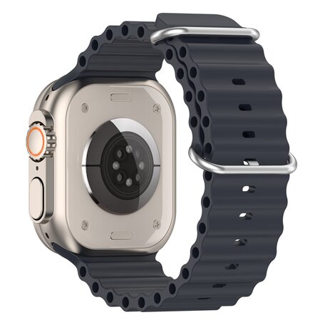 Ocean bandje - Donkerblauw - Geschikt voor Apple Watch 42mm / 44mm / 45mm / 49mm