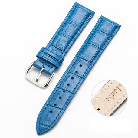 Garmin Vivoactive 4s / Venu 2s / Vivomove 3s / Forerunner 255s - Crocodile leren bandje - Blauw
