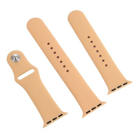 Rubberen sportbandje - Beige - Geschikt voor Apple Watch 42mm / 44mm / 45mm / 49mm