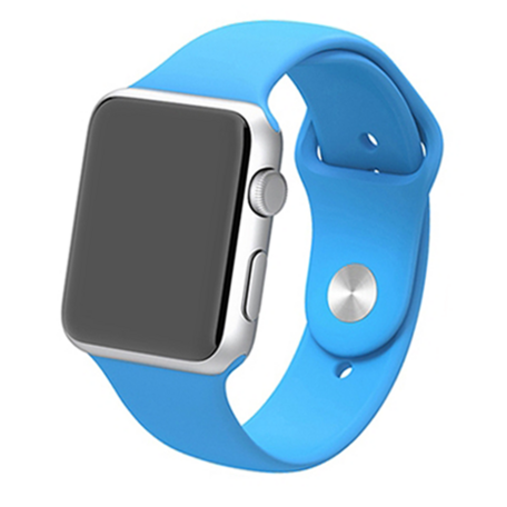 Rubberen sportbandje - Blauw - Geschikt voor Apple Watch 42mm / 44mm / 45mm / 49mm