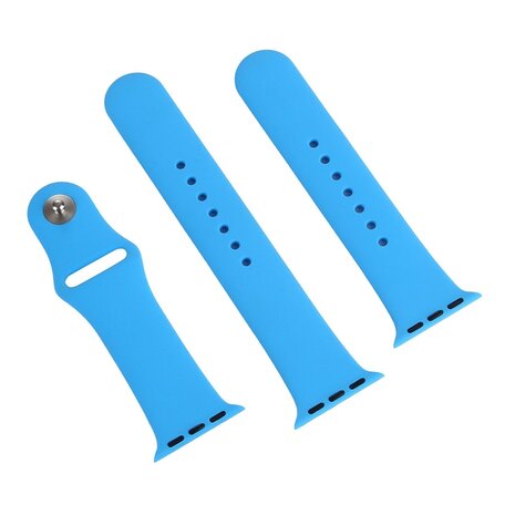 Rubberen sportbandje - Blauw - Geschikt voor Apple Watch 42mm / 44mm / 45mm / 49mm