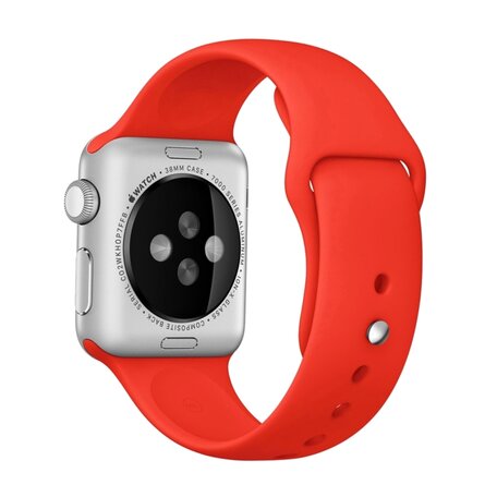 Rubberen sportbandje - Rood - Geschikt voor Apple watch 42mm / 44mm / 45mm / 49mm